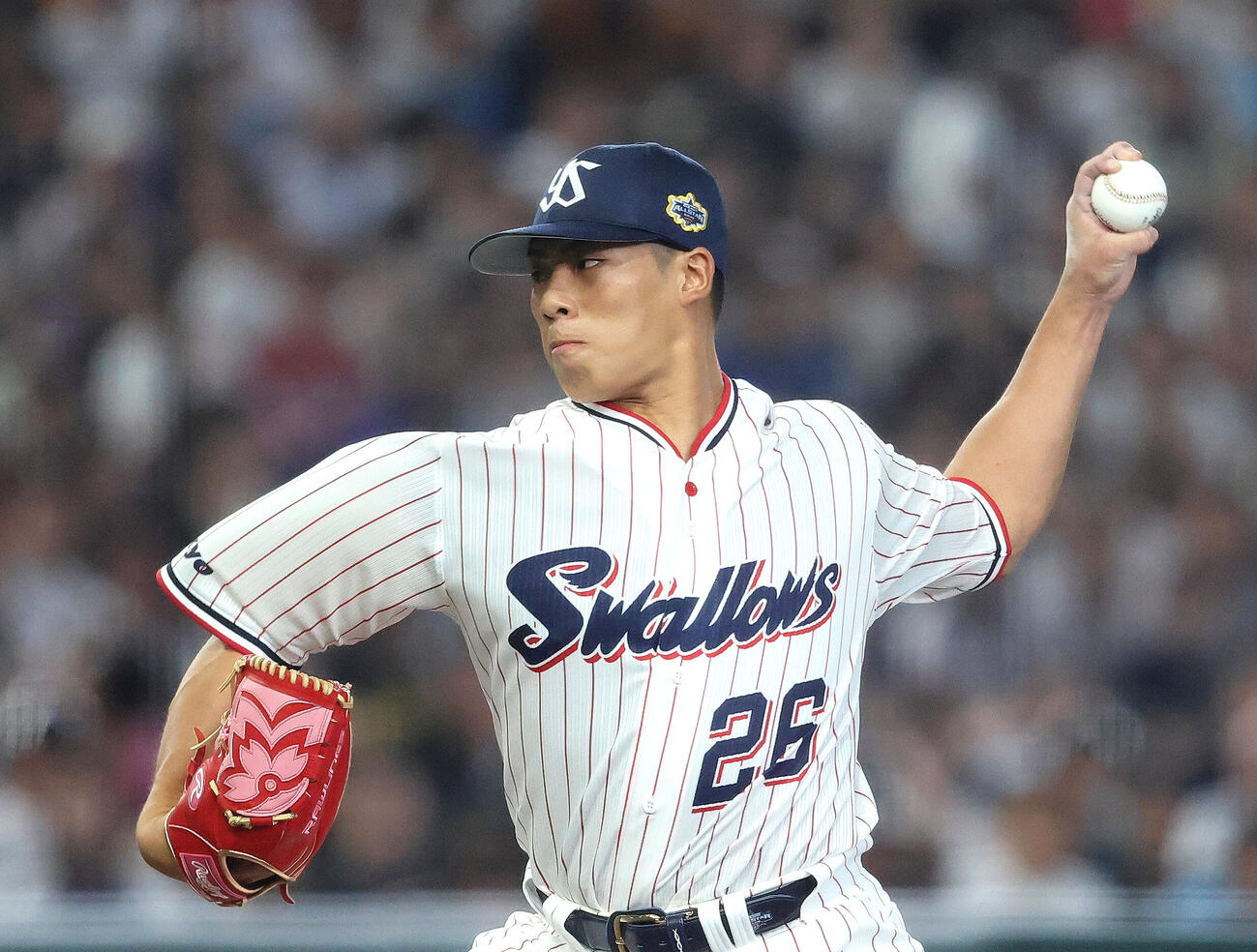 全セ対全パ　全セ先発の山野太一（撮影・河田真司）
