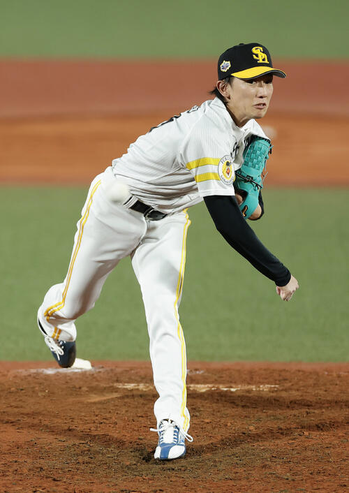 全パ対全セ 4回、3番手で登板した全パ大津亮介(撮影・前田充)
