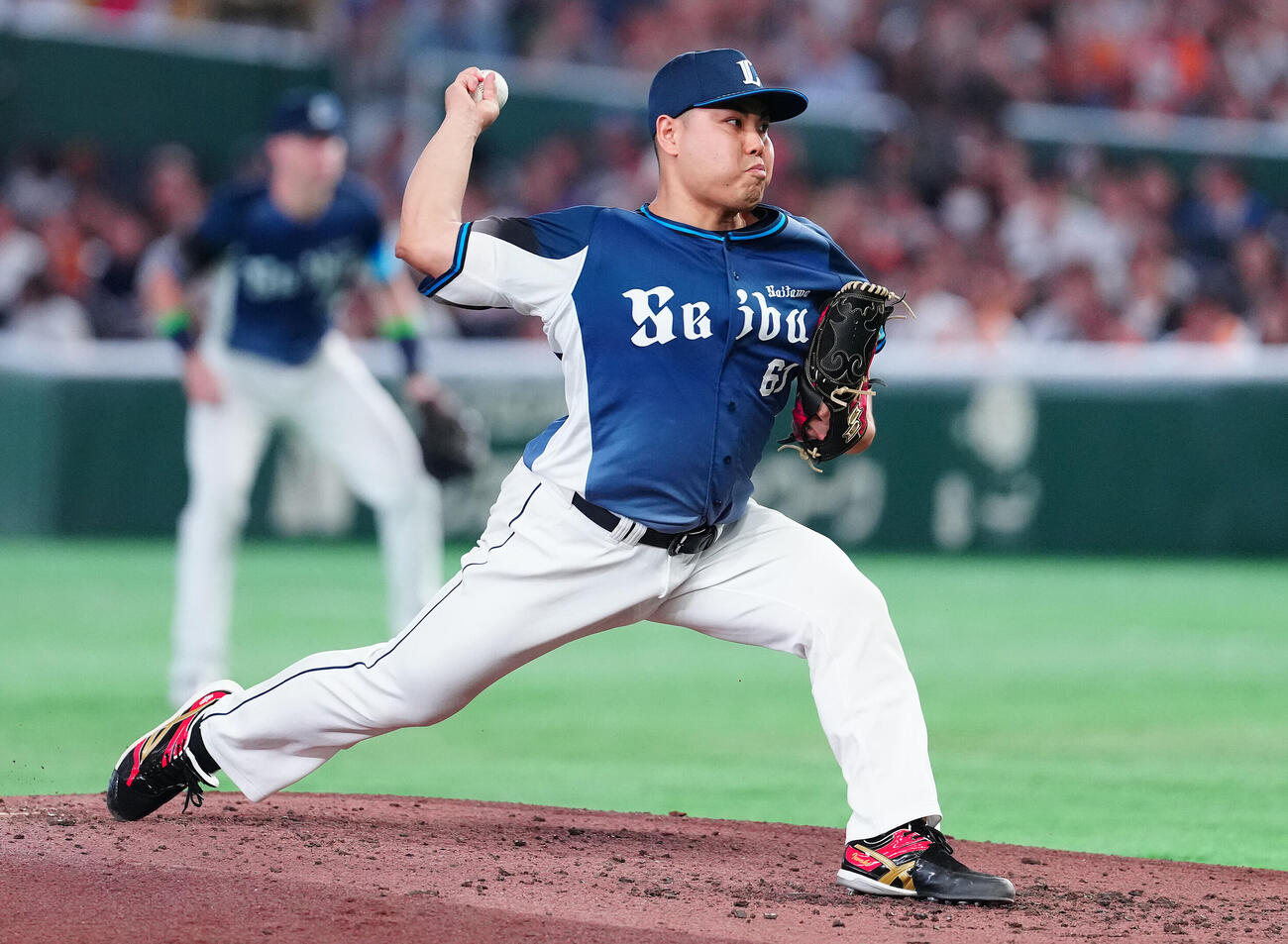 全セ対全パ　3回裏から2番手で登板した全パ平良海馬（撮影・鈴木みどり）