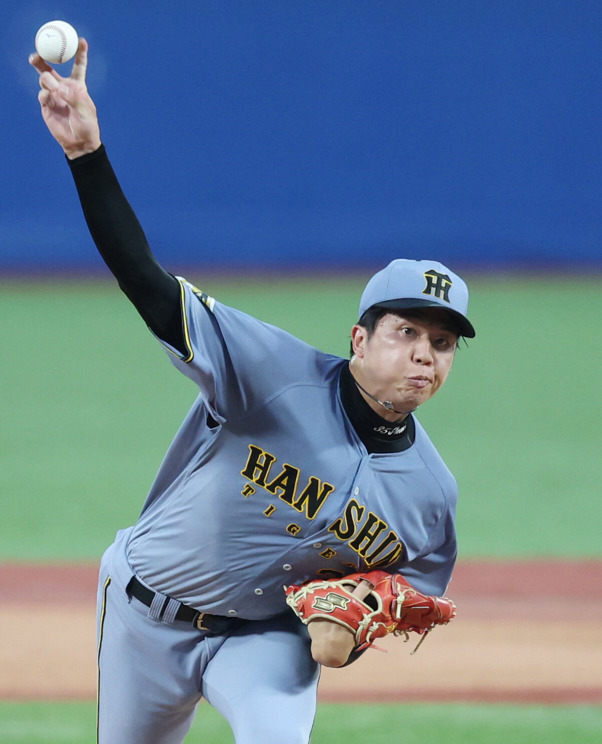 ヤクルト対阪神　先発し力投する阪神才木浩人（撮影・増田悦実）