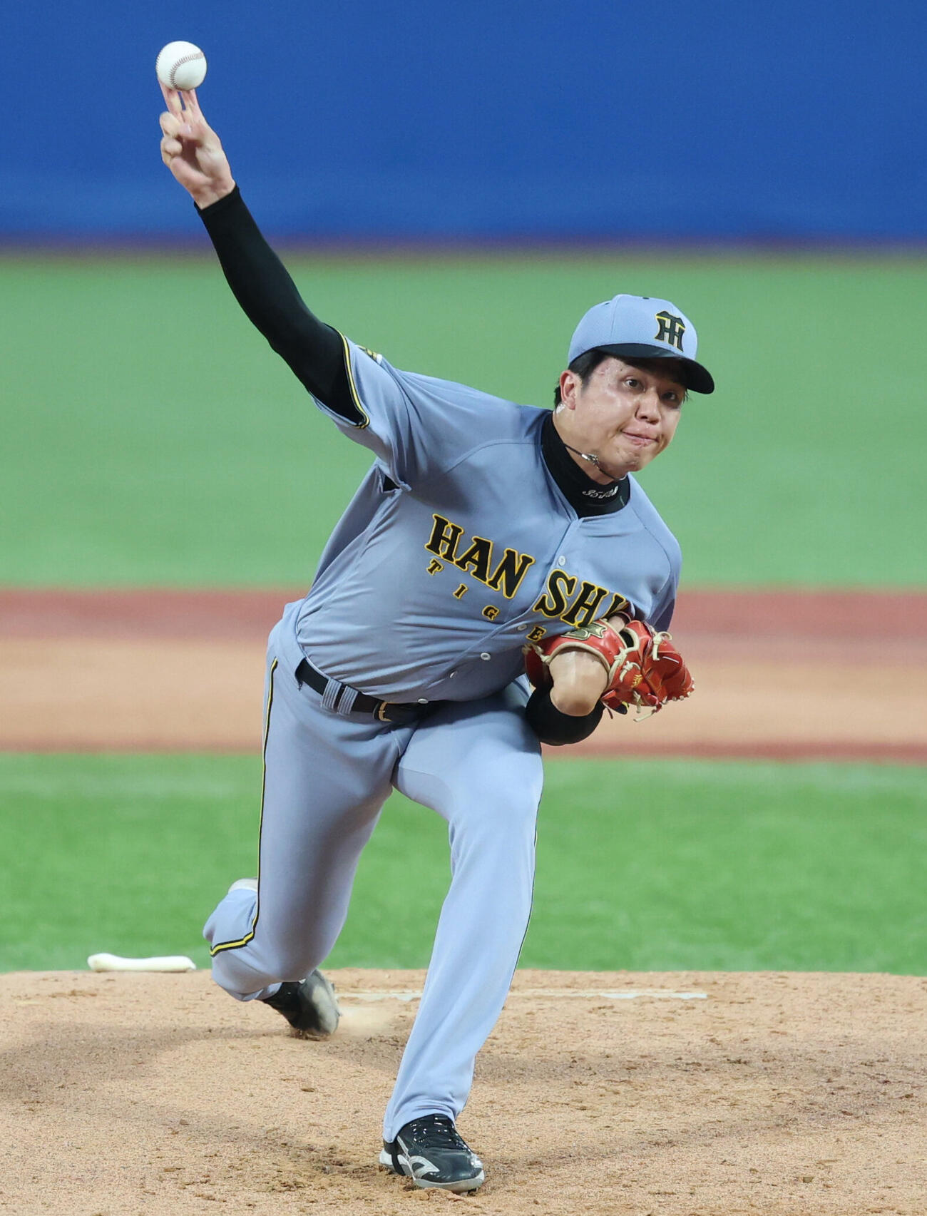 ヤクルト対阪神　先発し力投する阪神才木浩人（撮影・増田悦実）