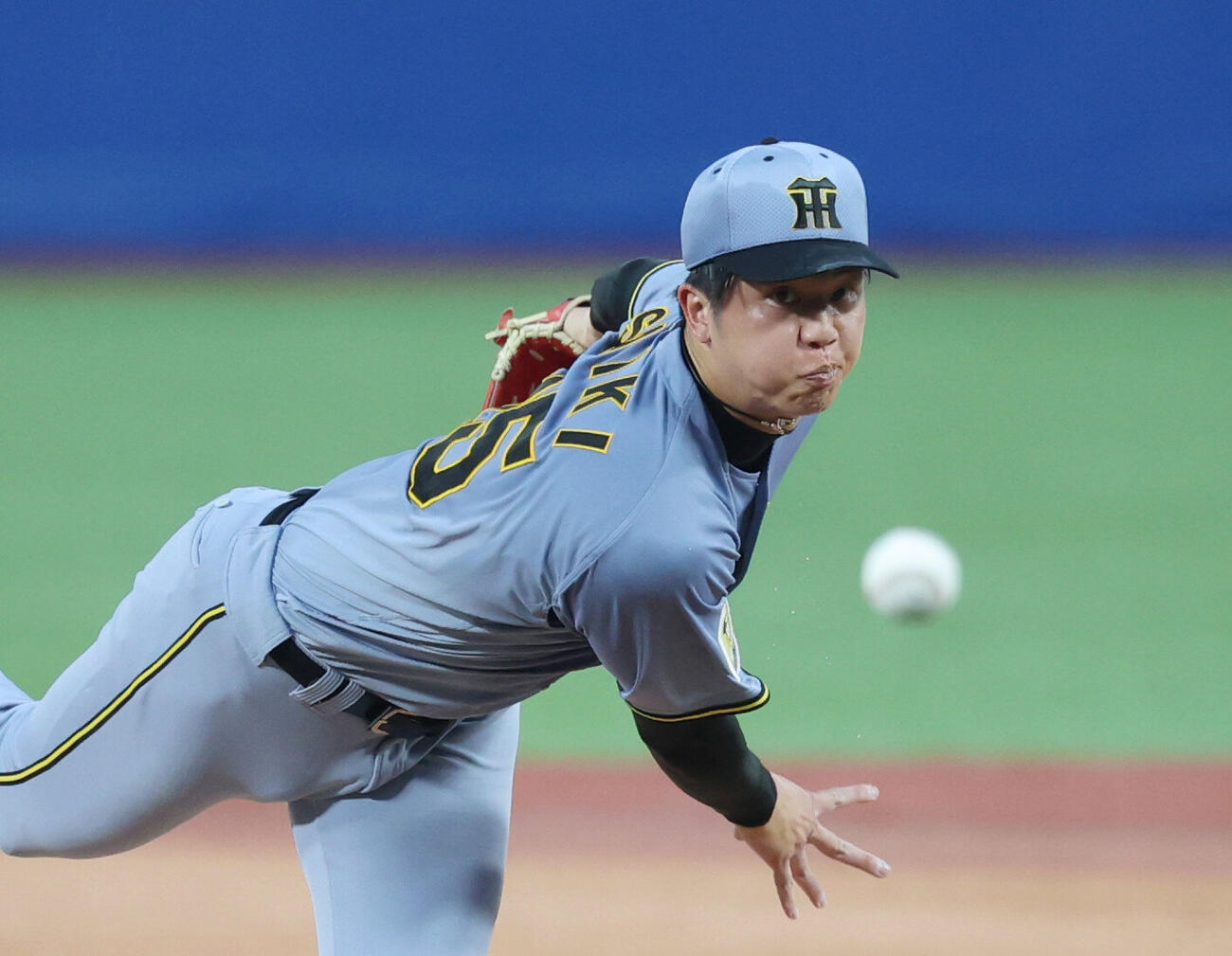 ヤクルト対阪神　先発し力投する阪神才木浩人（撮影・増田悦実）