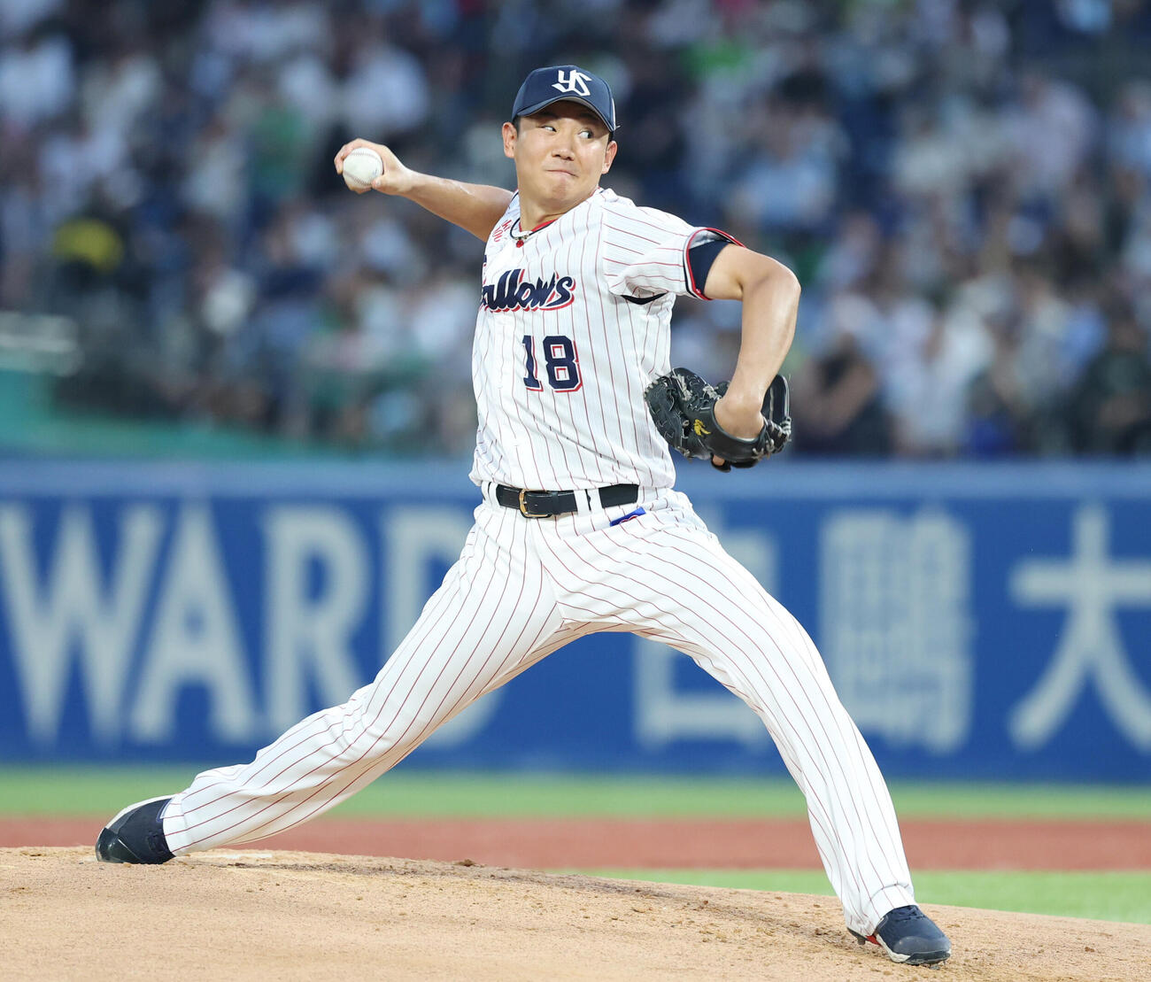 ヤクルト対阪神　先発し力投するヤクルト奥川恭伸（撮影・増田悦実）