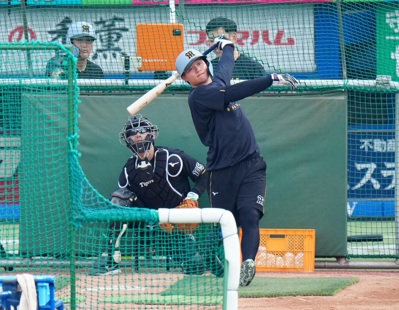 ヤクルト対阪神　打撃練習する阪神森下翔太（撮影・鈴木みどり）