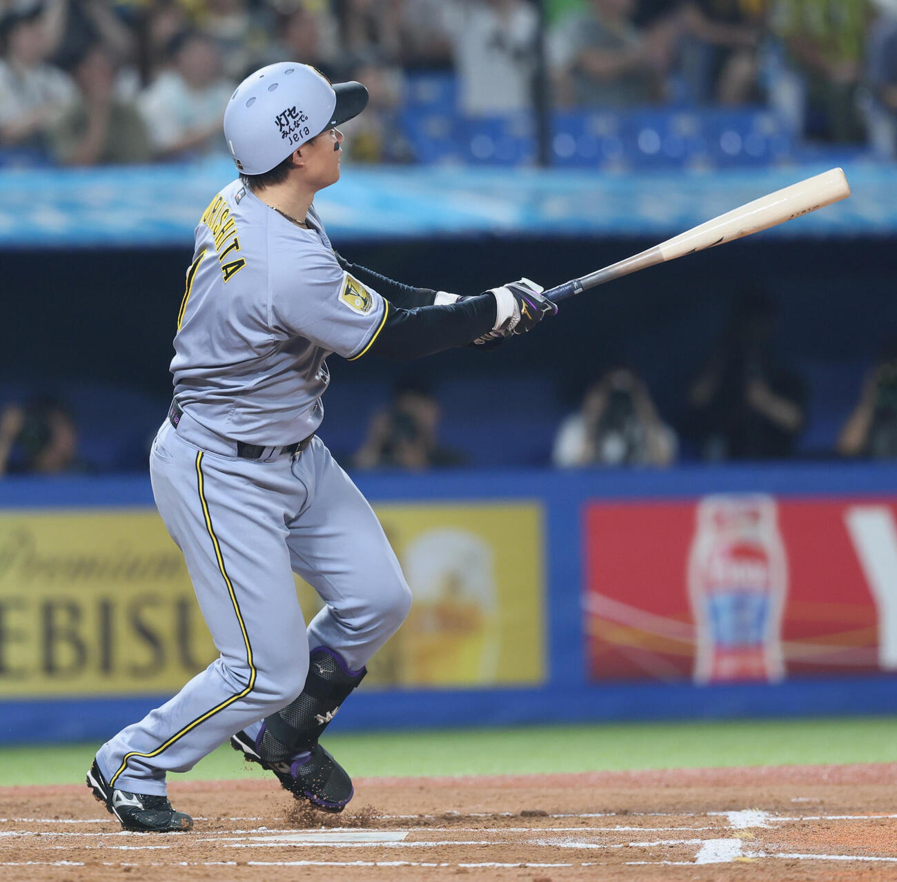 ヤクルト対阪神　3回表阪神1死一塁、2点本塁を放つ森下翔太（撮影・水谷安孝）