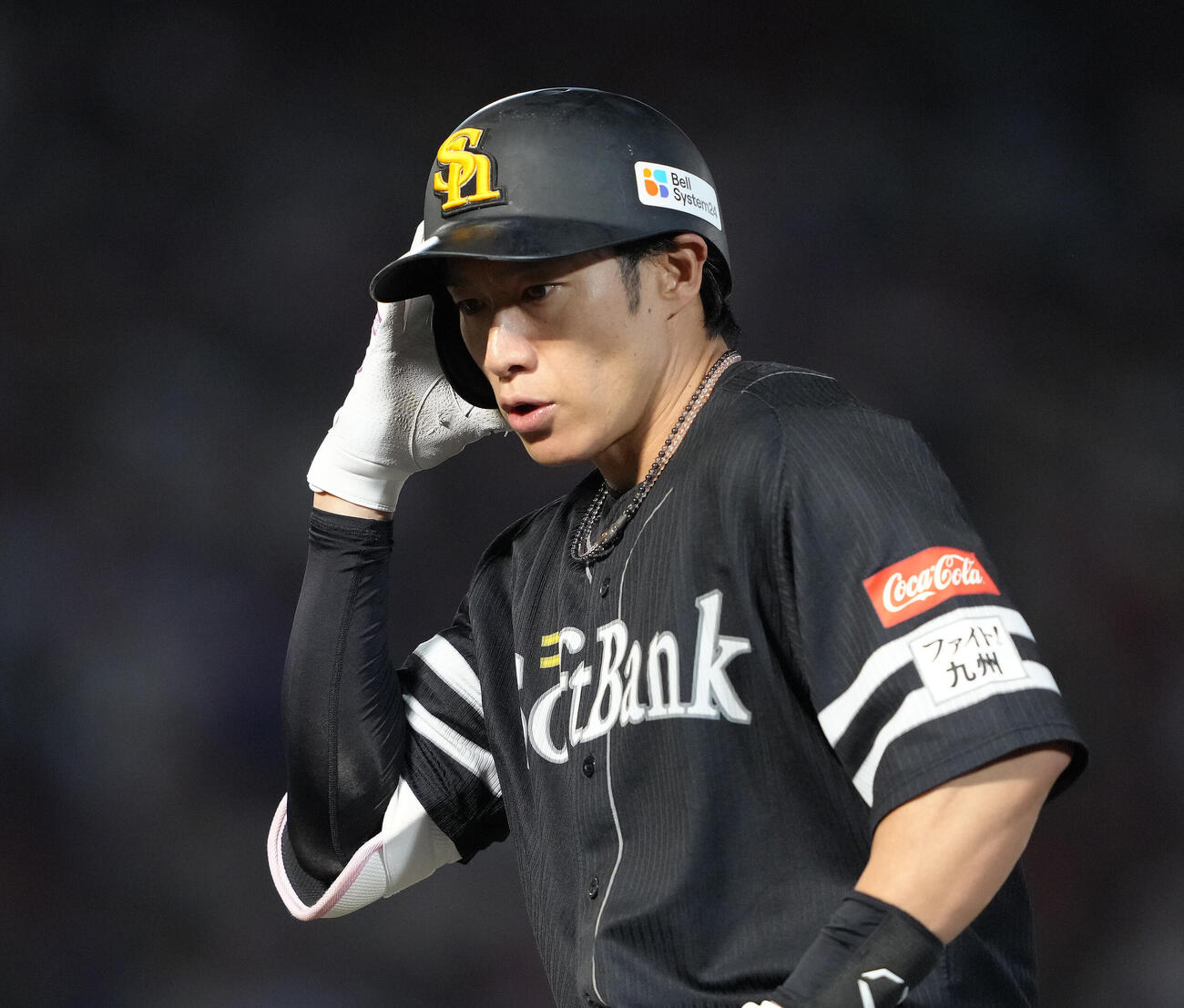 楽天対ソフトバンク　6回表ソフトバンク無死、柳田悠岐は左前打を放つ（撮影・足立雅史）