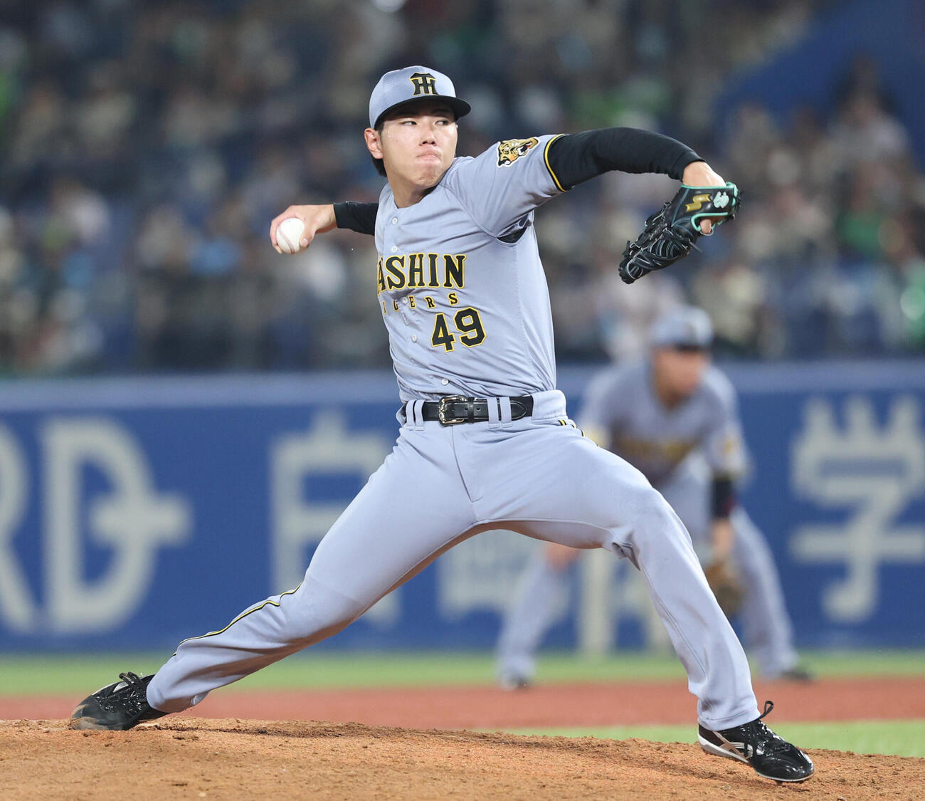 ヤクルト対阪神　阪神4番手で登板し力投する工藤泰成（撮影・増田悦実）