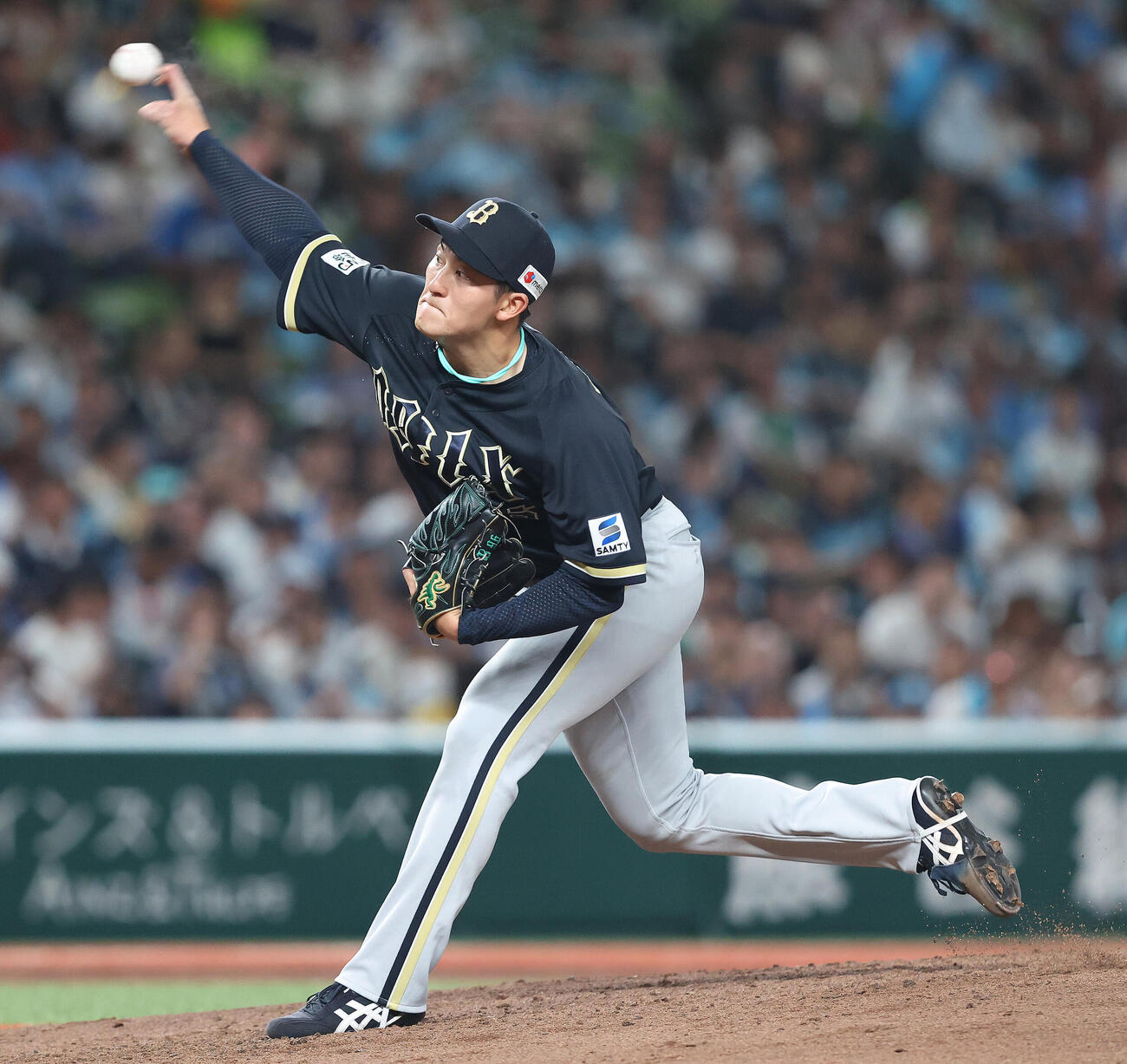 西武対オリックス　4回裏、力投する高島泰都（撮影・河田真司）