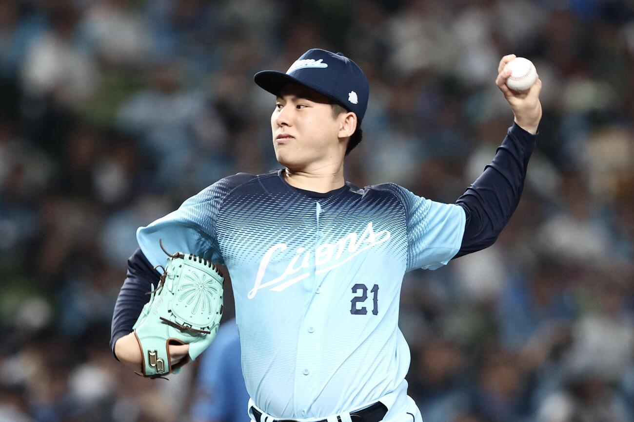 西武対オリックス　先発登板する西武武内夏暉（撮影・河田真司）