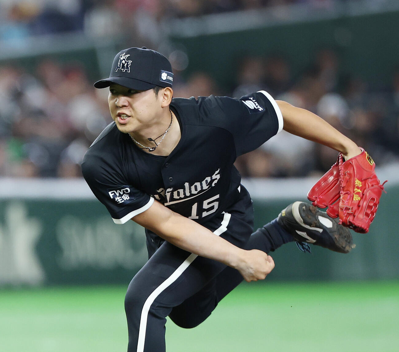 オリックス対楽天　オリックス3番手の椋木蓮（撮影・宮地輝）