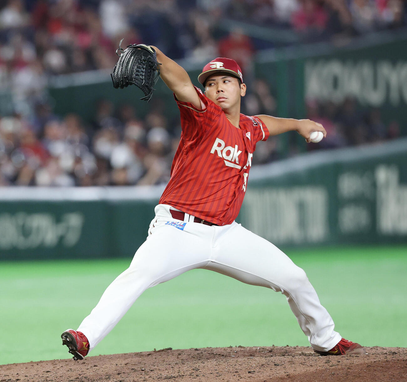 オリックス対楽天　楽天3番手の泰勝利（撮影・宮地輝）