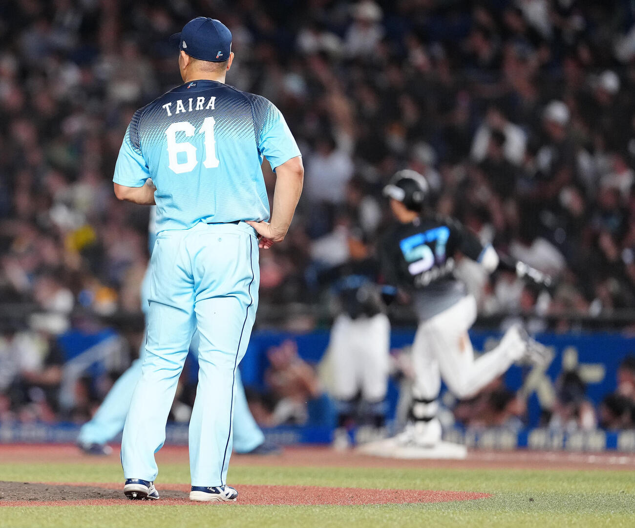 ロッテ対西武　3回裏ロッテ2死一塁、小川龍成に2点本塁打を浴びる平良海馬（撮影・鈴木みどり）