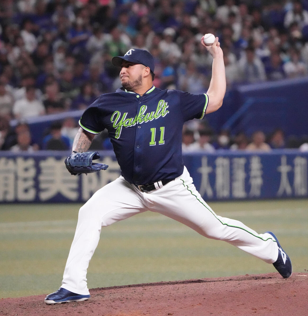 中日対ヤクルト　9回裏、ヤクルト4番手で登板するホセ・キハダ（撮影・森本幸一）