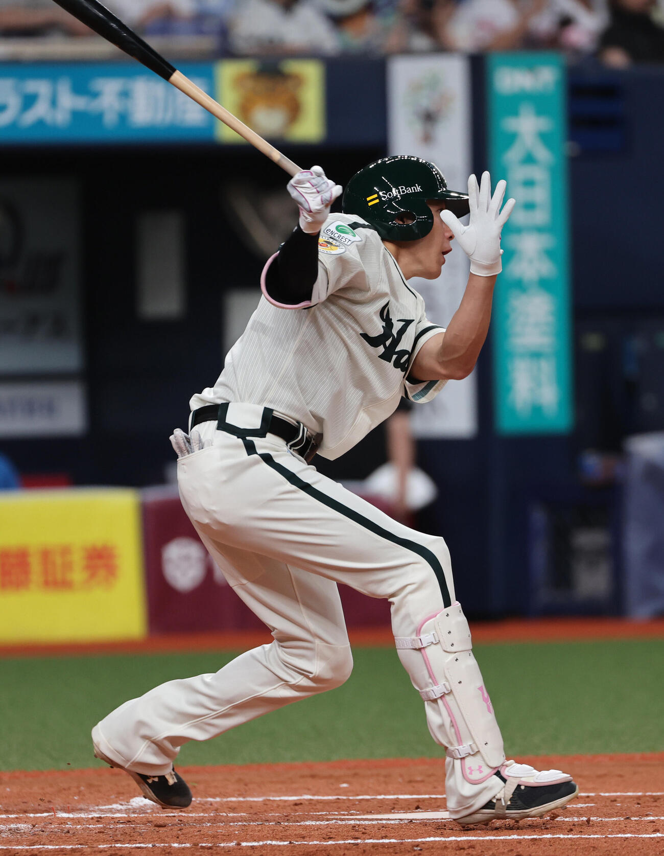 ソフトバンク対日本ハム　2回裏ソフトバンク1死、柳田悠岐は安打を放つ（撮影・西尾就之）