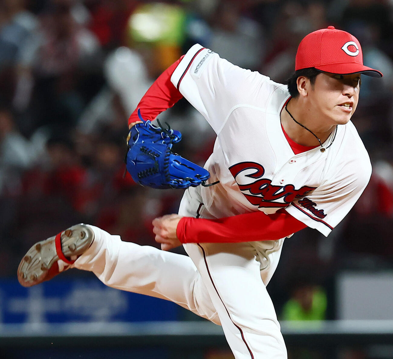 広島対巨人　7回表、広島3番手で登板する黒原拓未（撮影・加藤哉）