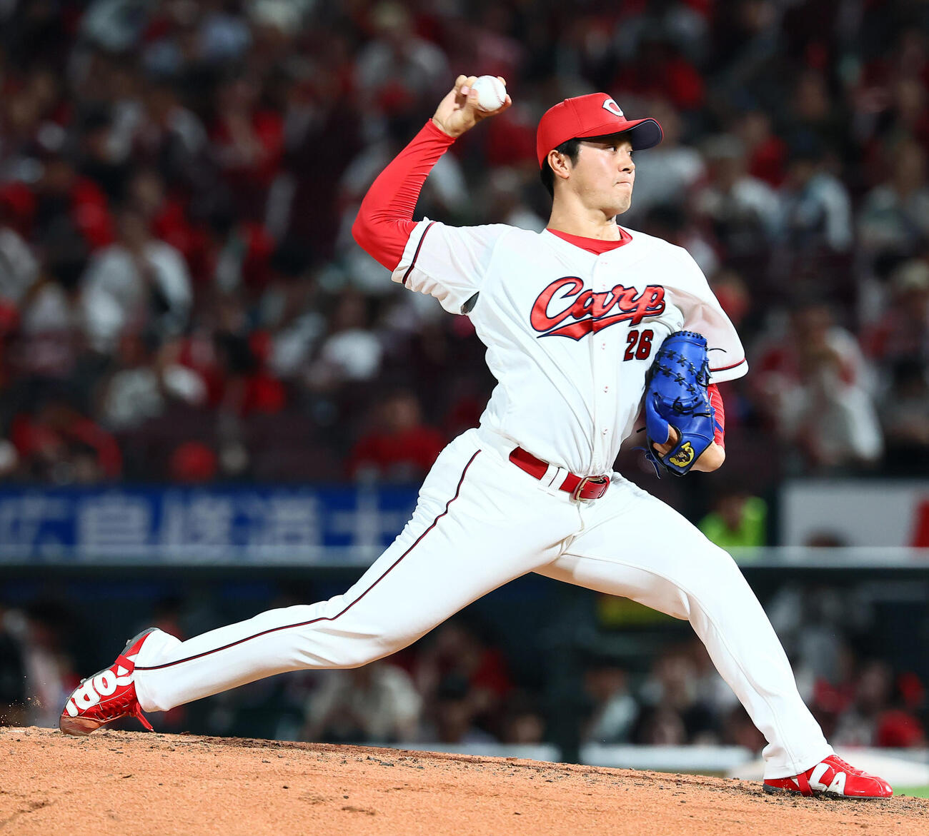 広島対巨人　8回表、広島4番手で登板する益田武尚（撮影・加藤哉）