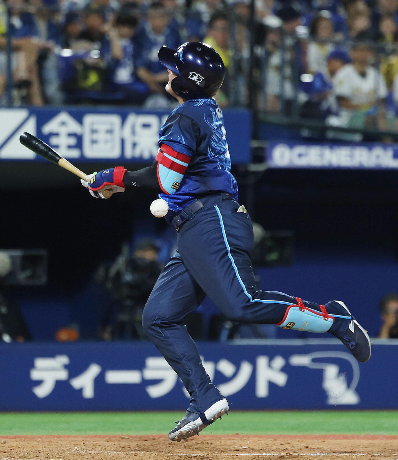 DeNA対阪神　5回裏DeNA無死、死球を受ける牧秀悟（撮影・河田真司）