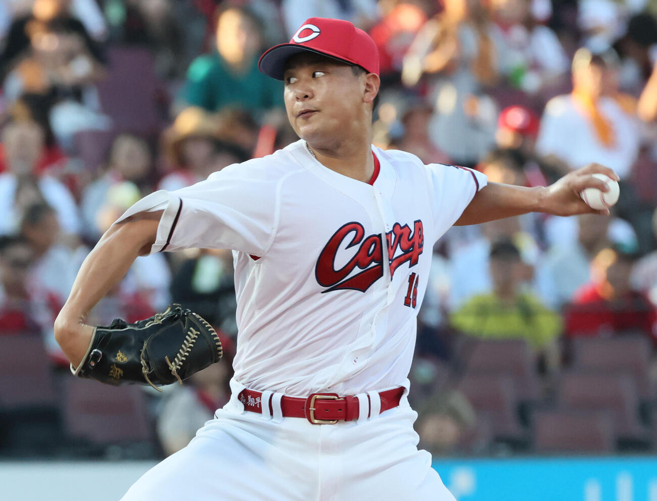 広島対巨人　広島先発の森翔平（撮影・加藤孝規）