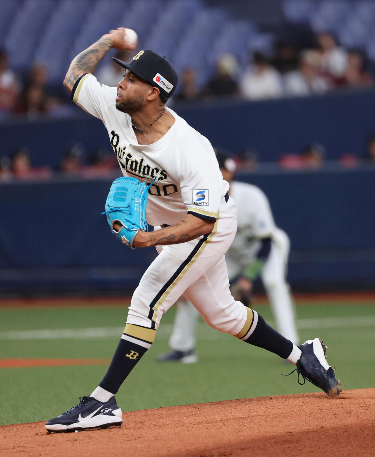 オリックス対楽天　力投するオリックス先発のアンダーソン・エスピノーザ（撮影・西尾就之）
