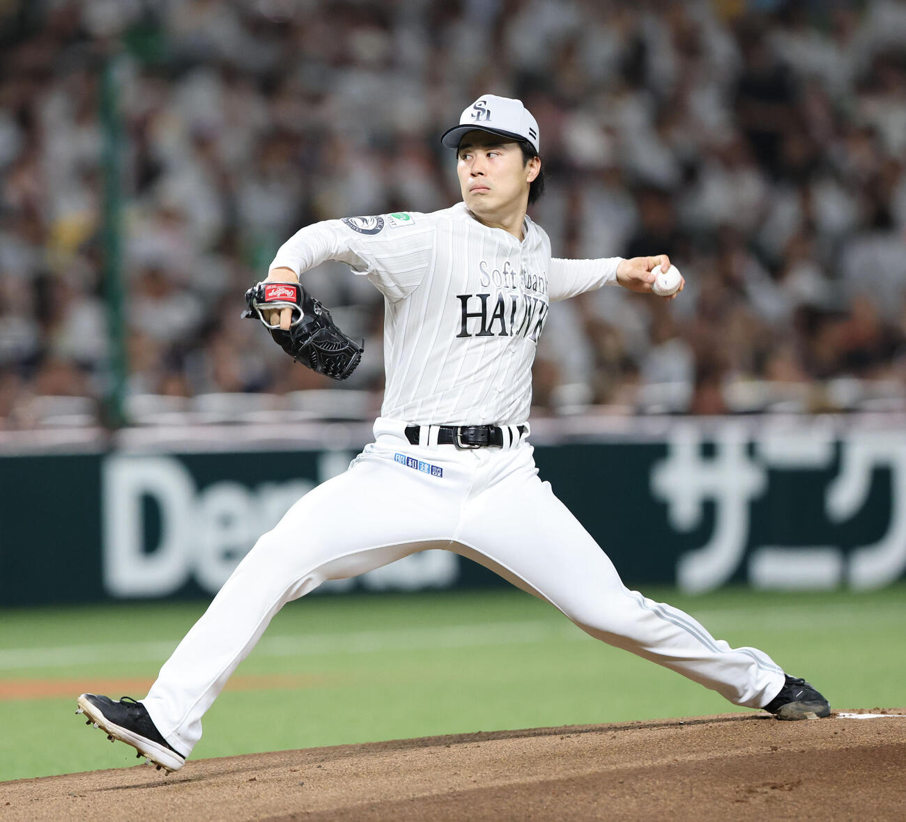 ソフトバンク先発の松本晴（2026年7月12日撮影）