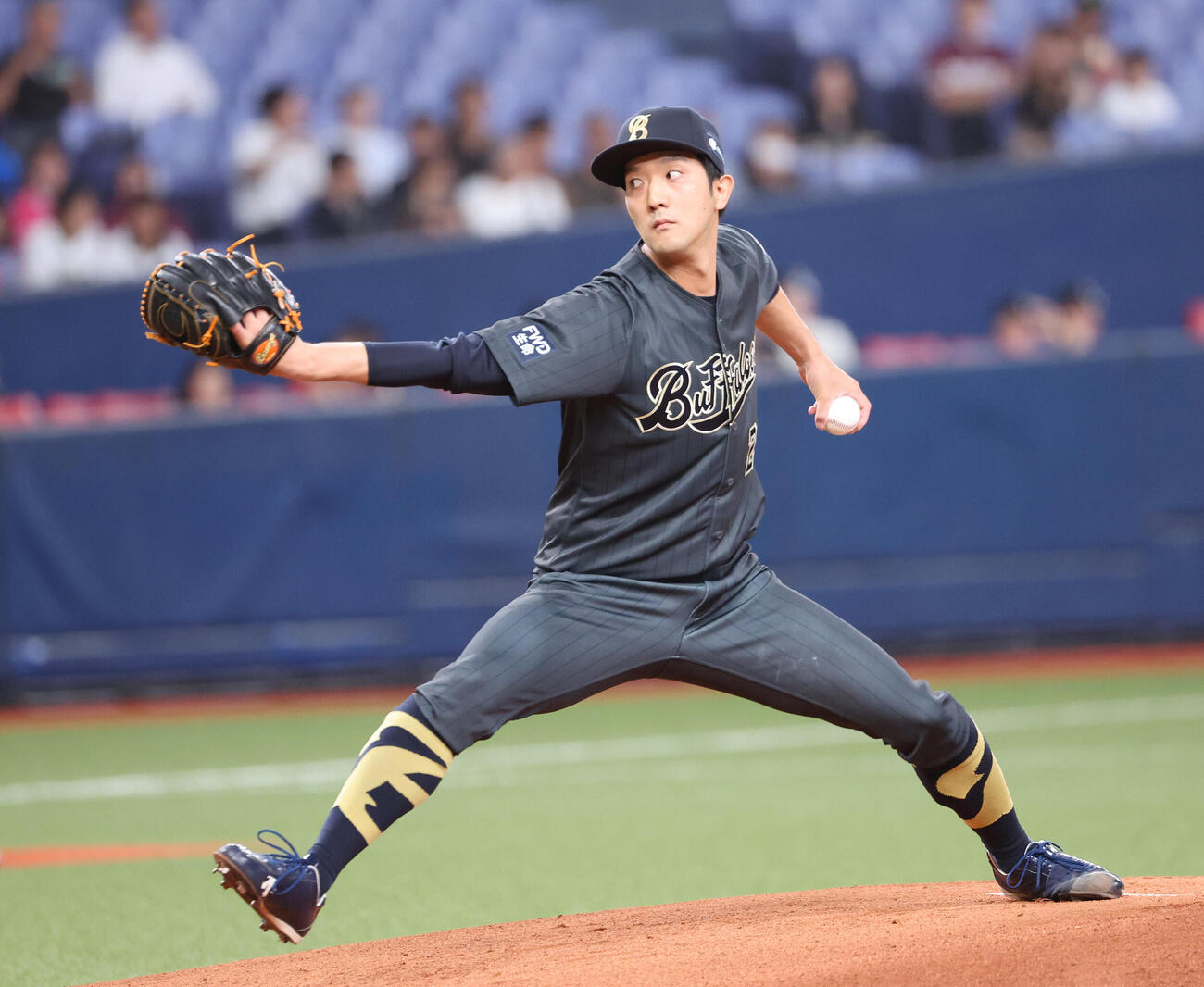 オリックス対楽天　力投するオリックス先発の田嶋大樹（撮影・西尾就之）