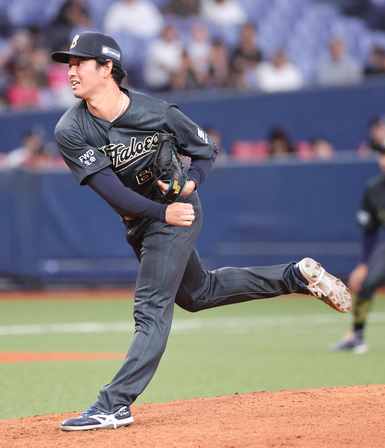 オリックス対楽天　9回に登板のオリックス6番手入山海斗（撮影・西尾就之）