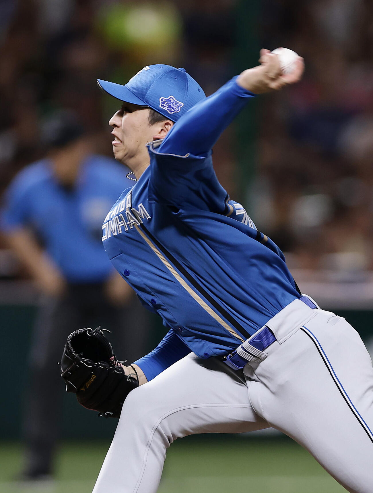 ソフトバンク対日本ハム　力投する日本ハム先発の細野晴希（撮影・前田充）