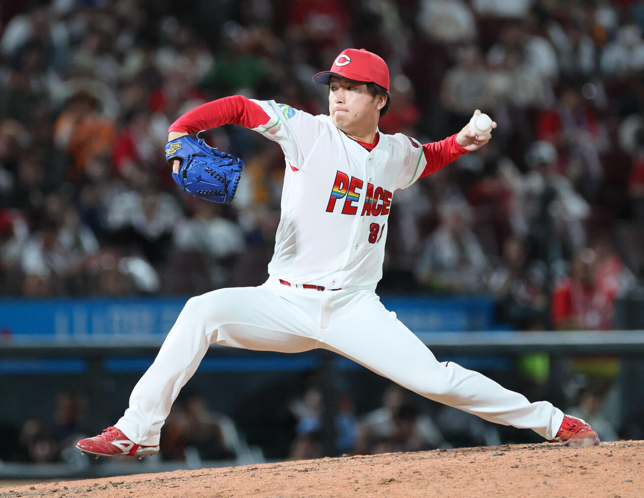 広島対巨人　ピースナイター2026 8回表巨人、広島6番手の黒原拓未（撮影・加藤孝規）