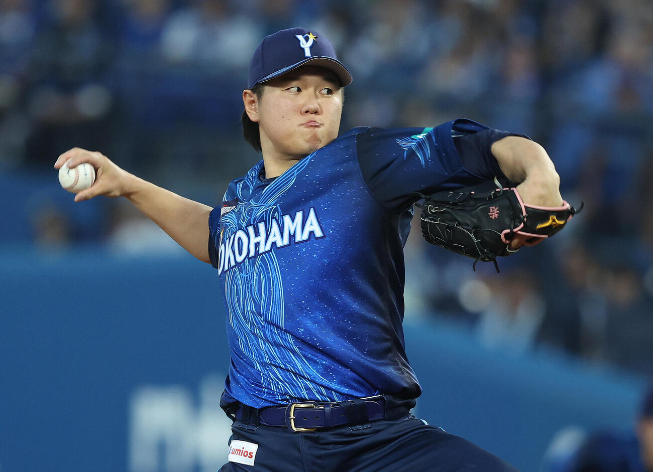 DeNA対阪神　3回表、力投する若松尚輝（撮影・河田真司）