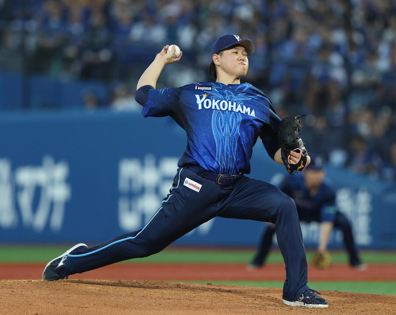 DeNA対阪神　3回表、力投する若松尚輝（撮影・河田真司）