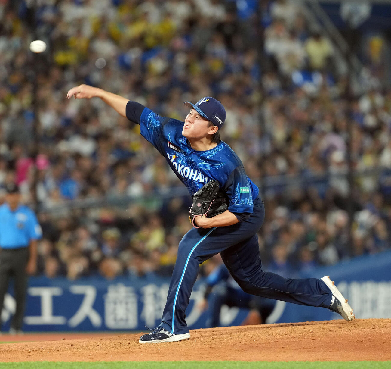 DeNA対阪神　3回からマウンドに上がったDeNA若松尚輝（撮影・たえ見朱実）