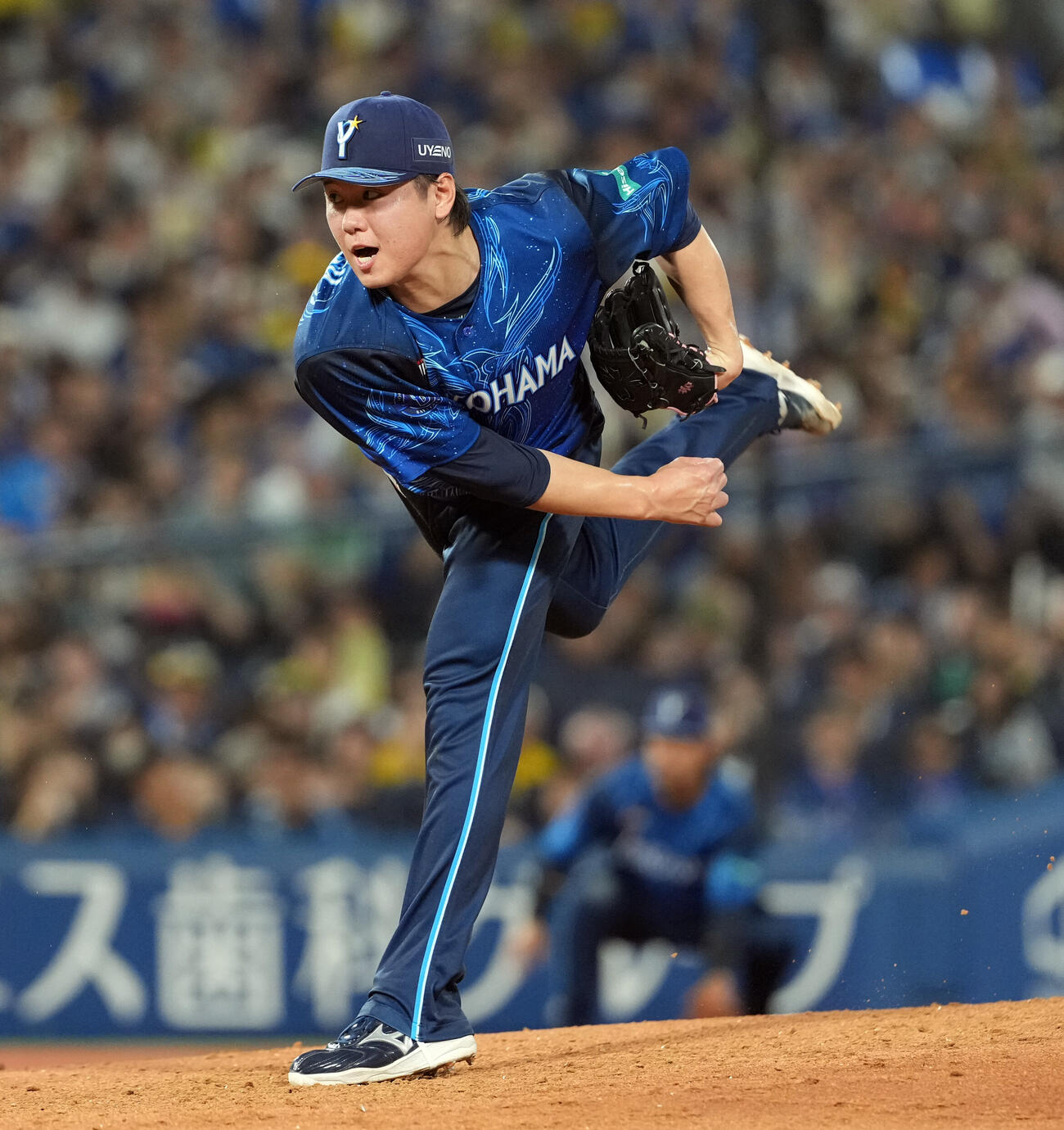 DeNA対阪神　3回からマウンドに上がったDeNA若松尚輝（撮影・たえ見朱実）
