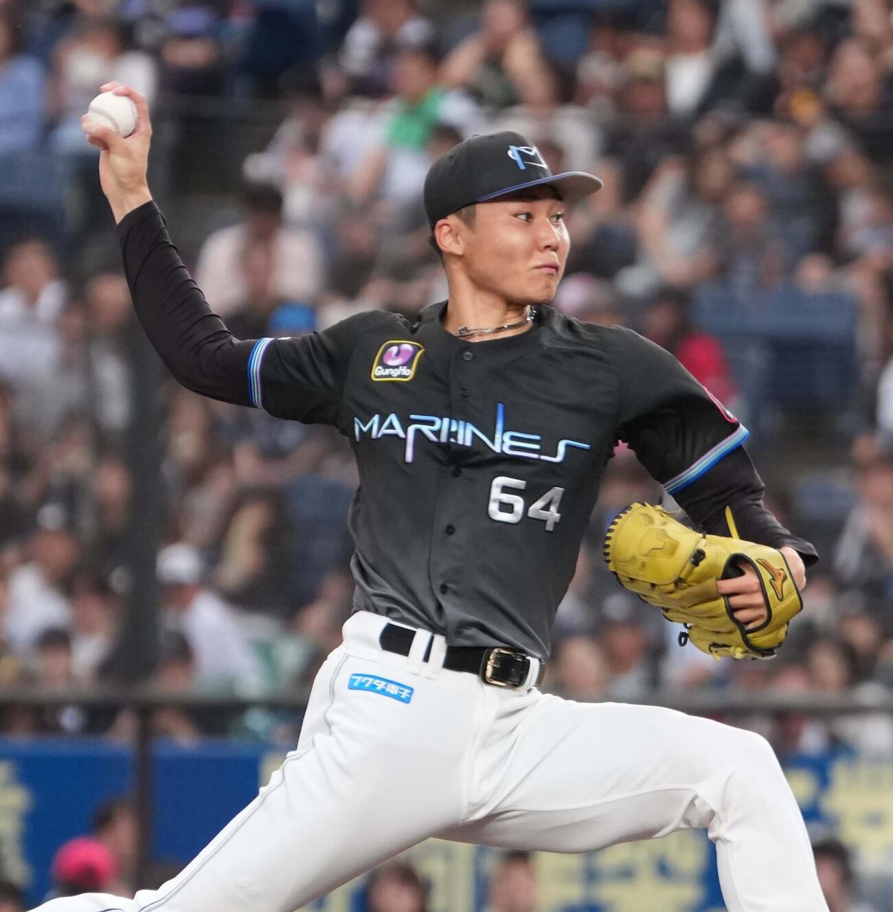 ロッテ対オリックス　ロッテ先発の広池康志郎（撮影・小沢裕）