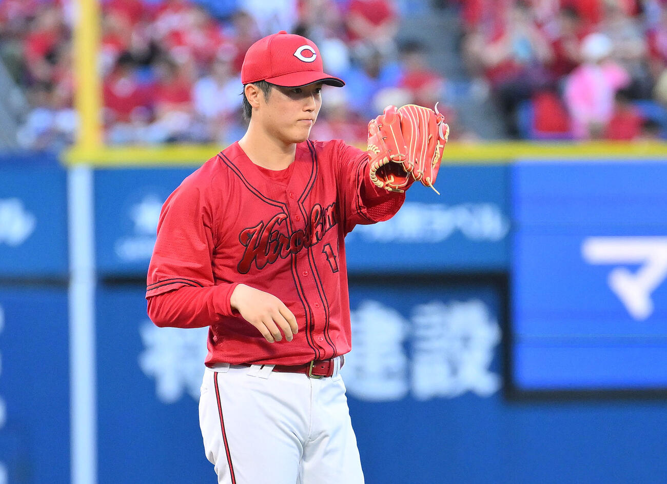 DeNA対広島　試合に臨む広島先発の森下暢仁（撮影・滝沢徹郎）