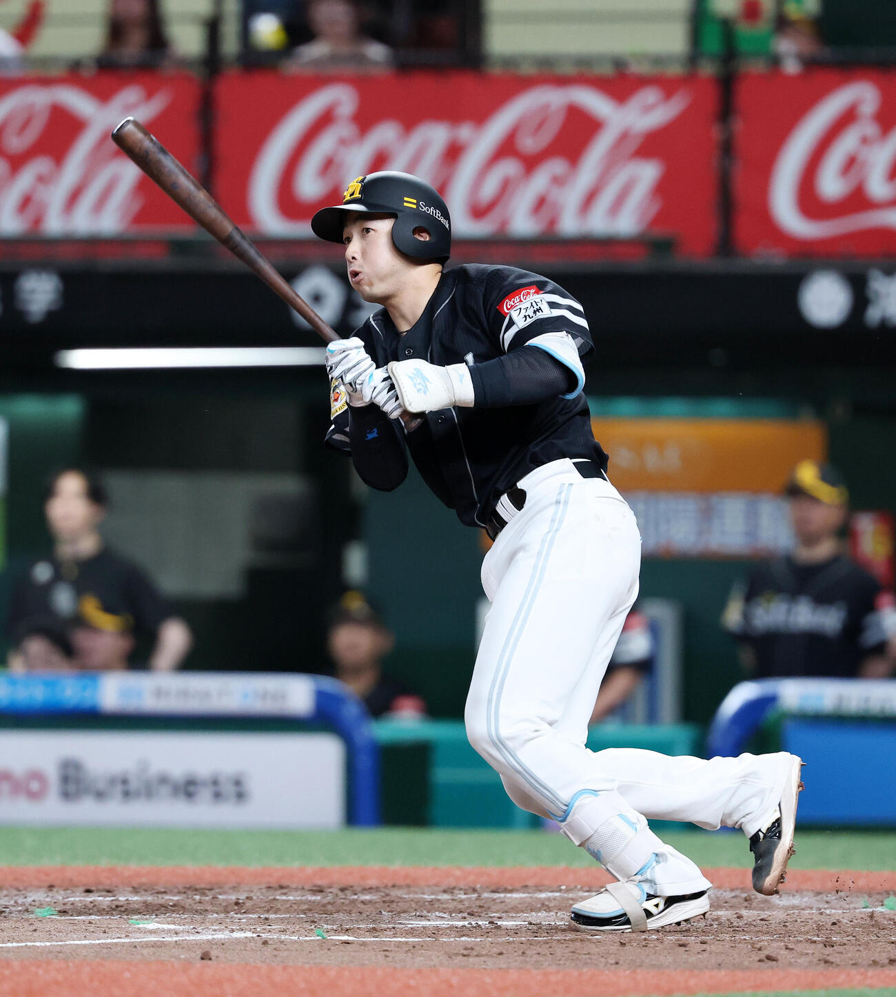 西武対ソフトバンク　4回表ソフトバンク2死二塁、山本祐大は適時二塁打を放つ（撮影・鈴木正人）