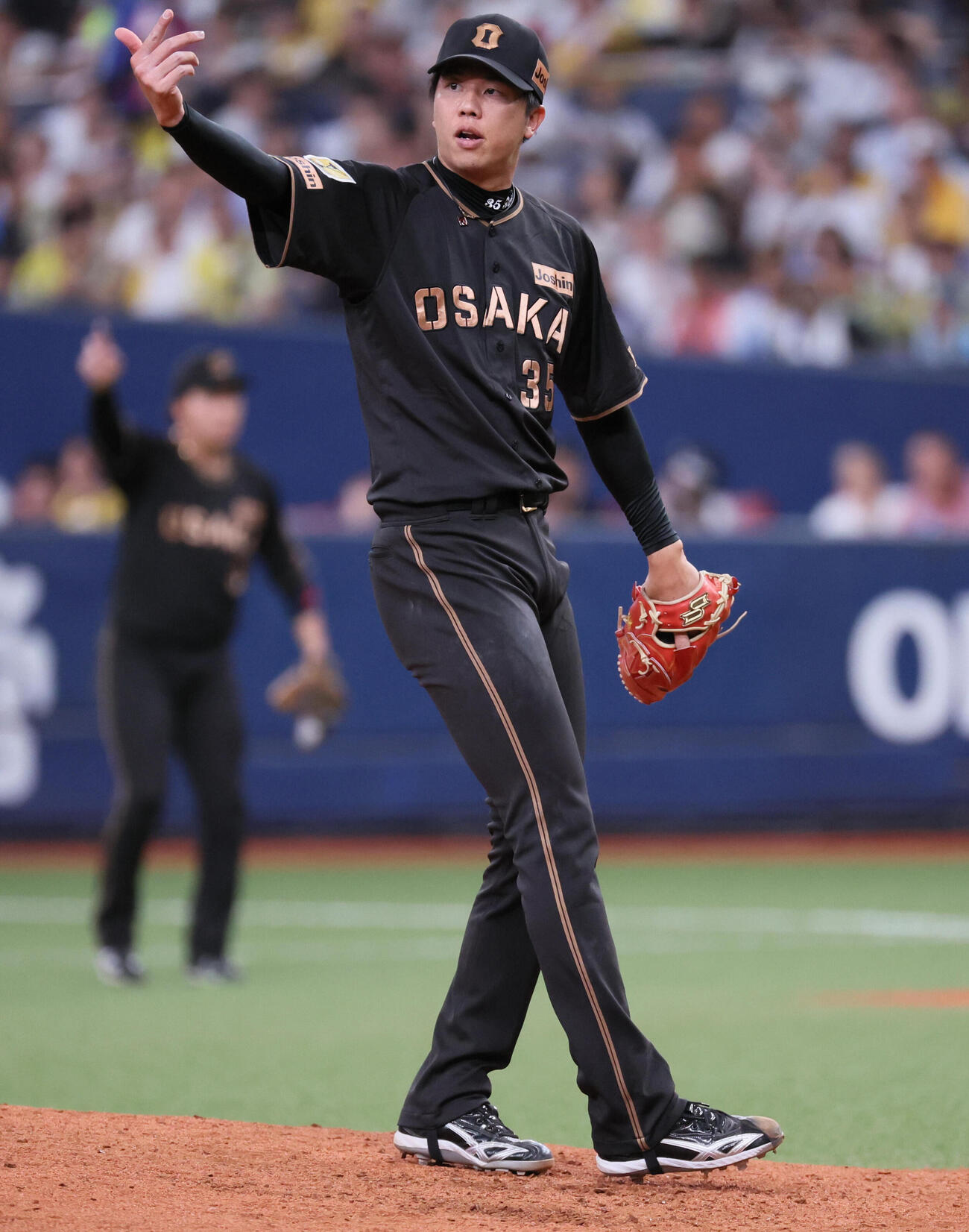 阪神対中日　阪神先発の才木浩人は8回を2安打無失点に抑える（撮影・宮崎幸一）