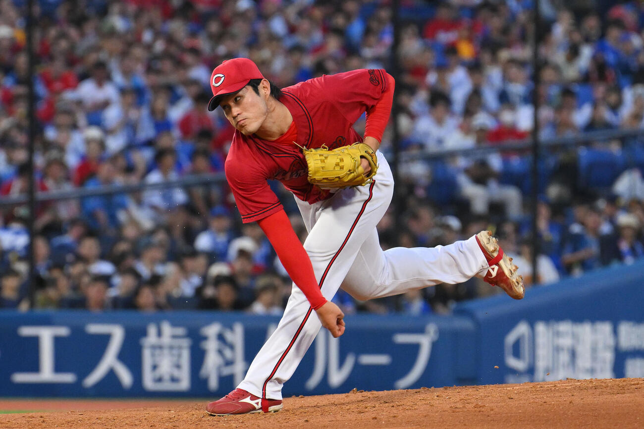 DeNA対広島　広島先発の斉藤優汰（撮影・滝沢徹郎）