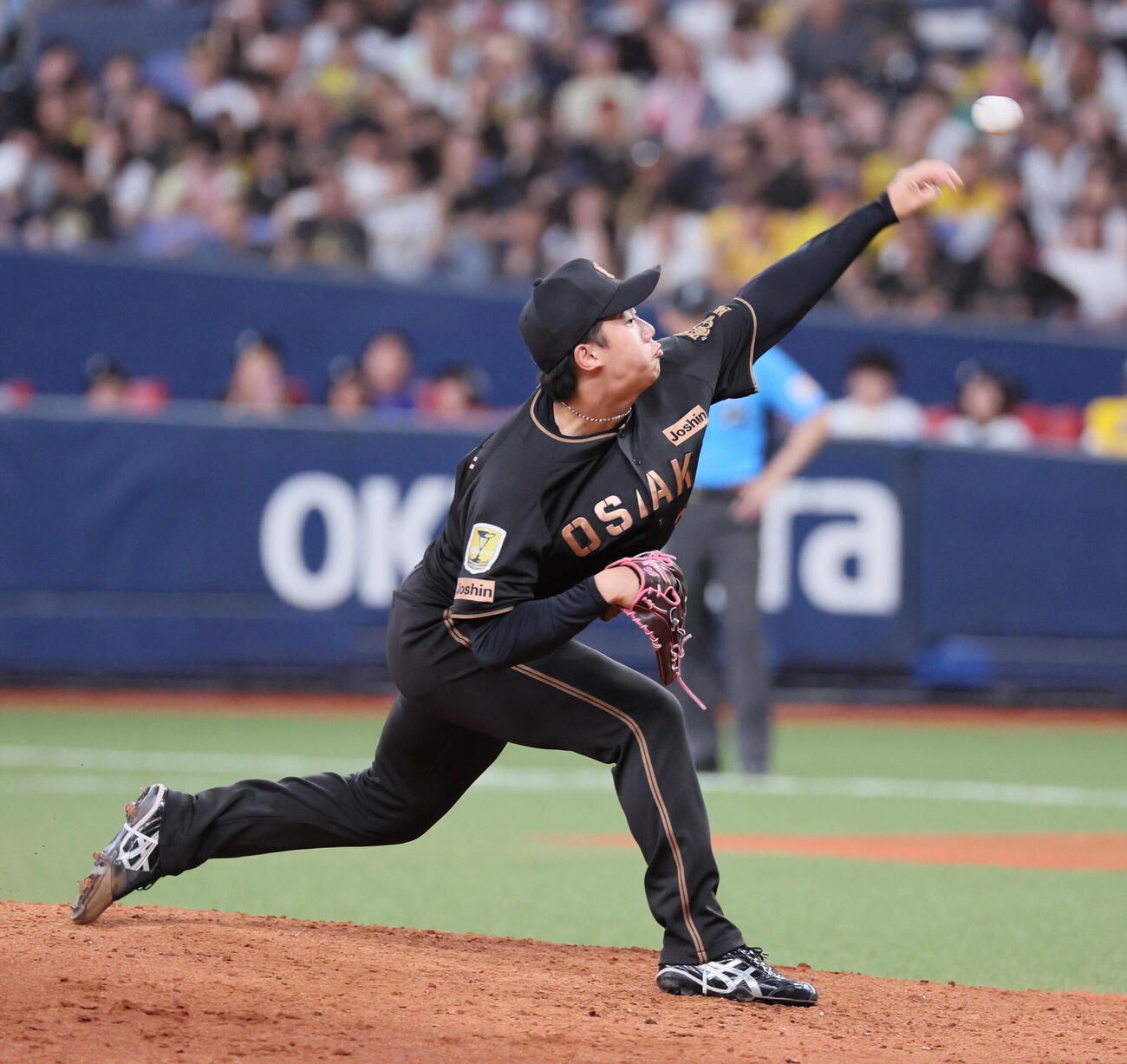 阪神対中日　阪神3番手の門別啓人（撮影・宮崎幸一）