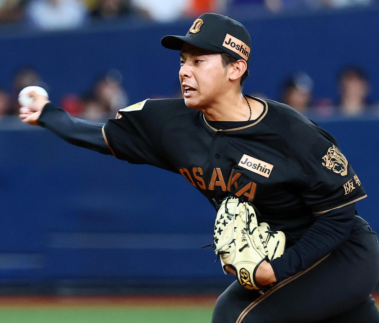 阪神対中日　5回表、阪神2番手で登板する神宮僚介（撮影・加藤哉）