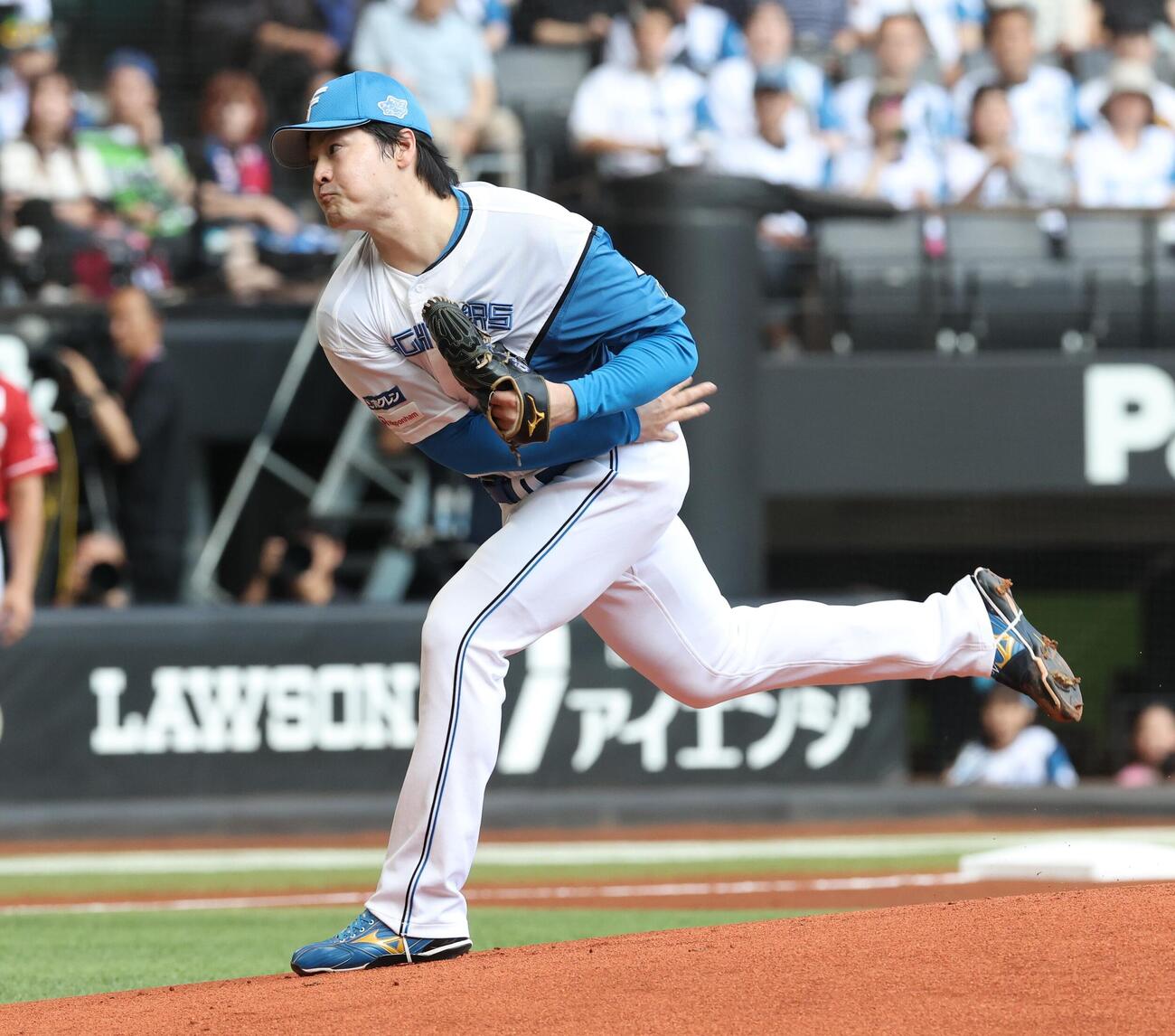 日本ハム対楽天　日本ハム先発の有原航平（撮影・黒川智章）