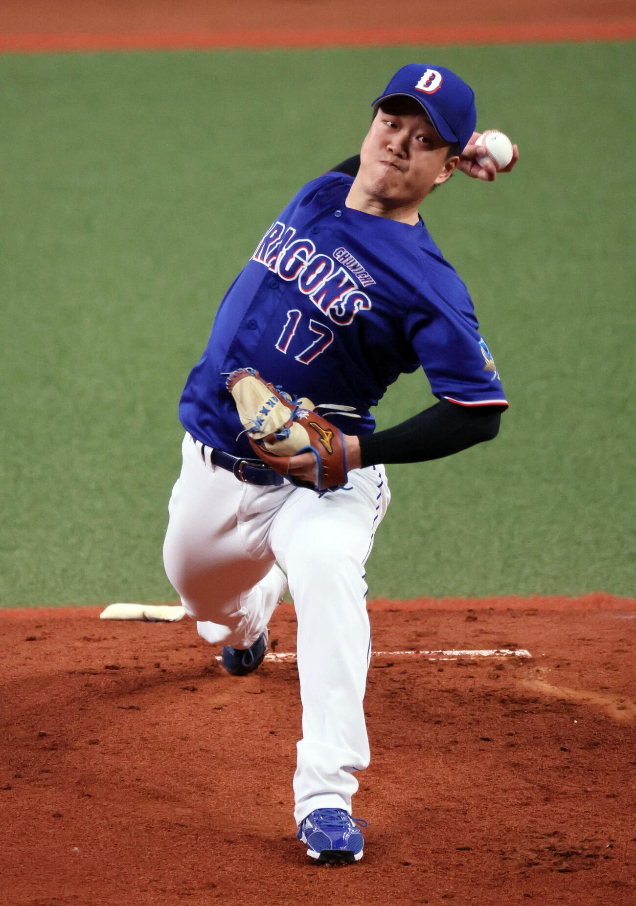 阪神対中日　中日先発の柳裕也（撮影・宮崎幸一）