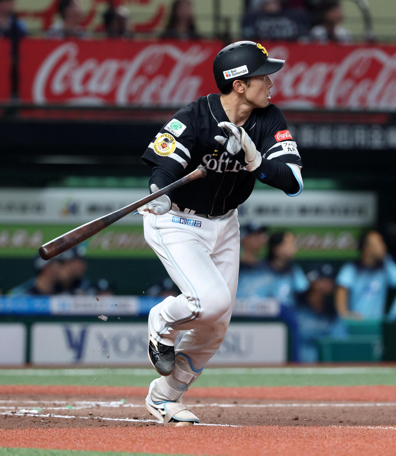 西武対ソフトバンク　7回表ソフトバンク2死満塁、山本祐大は3点適時二塁打を放つ（撮影・鈴木正人）