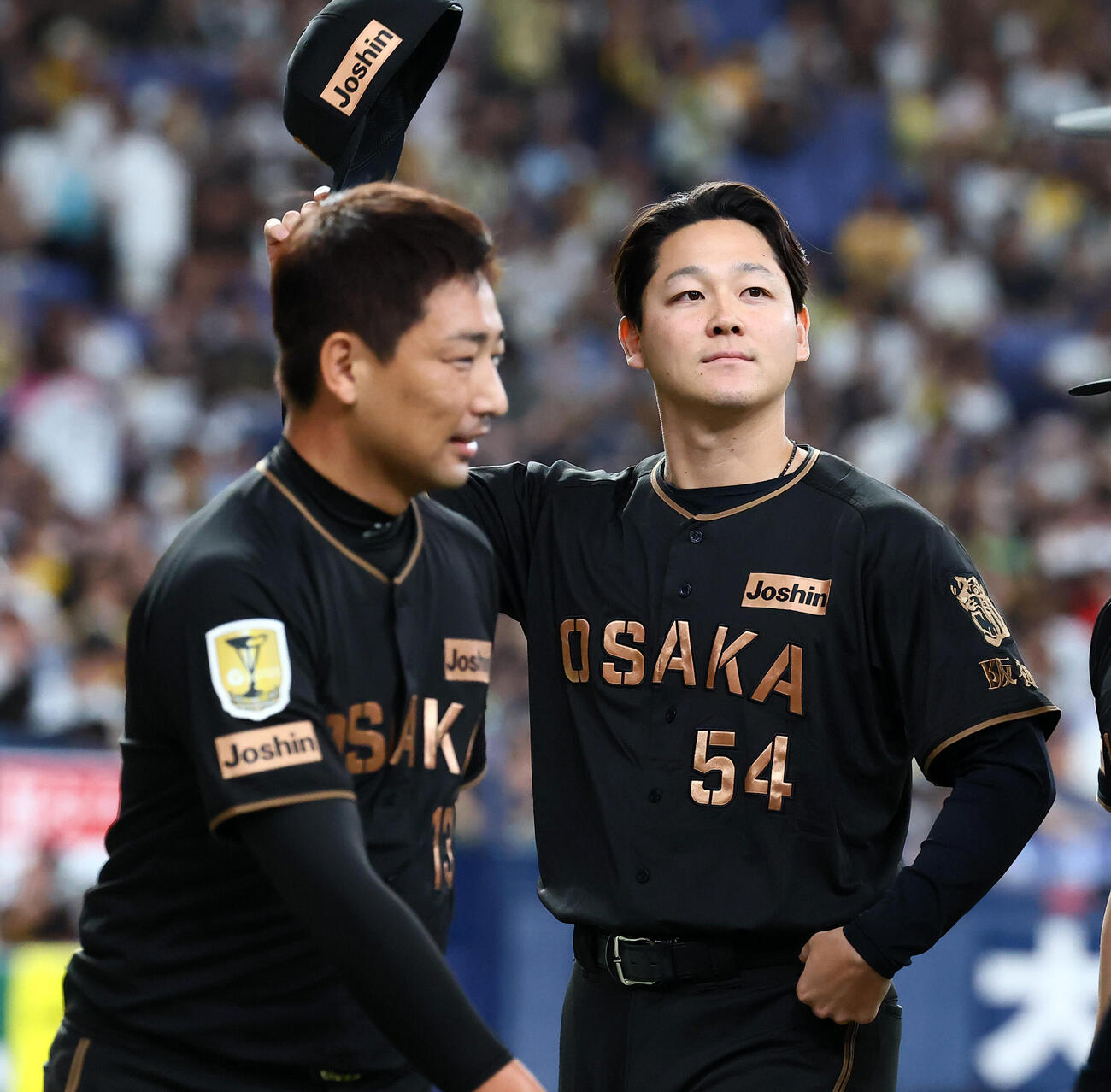 阪神対中日　中日に勝利しスタンドへ帽子を振ってあいさつする阪神木下里都（撮影・加藤哉）