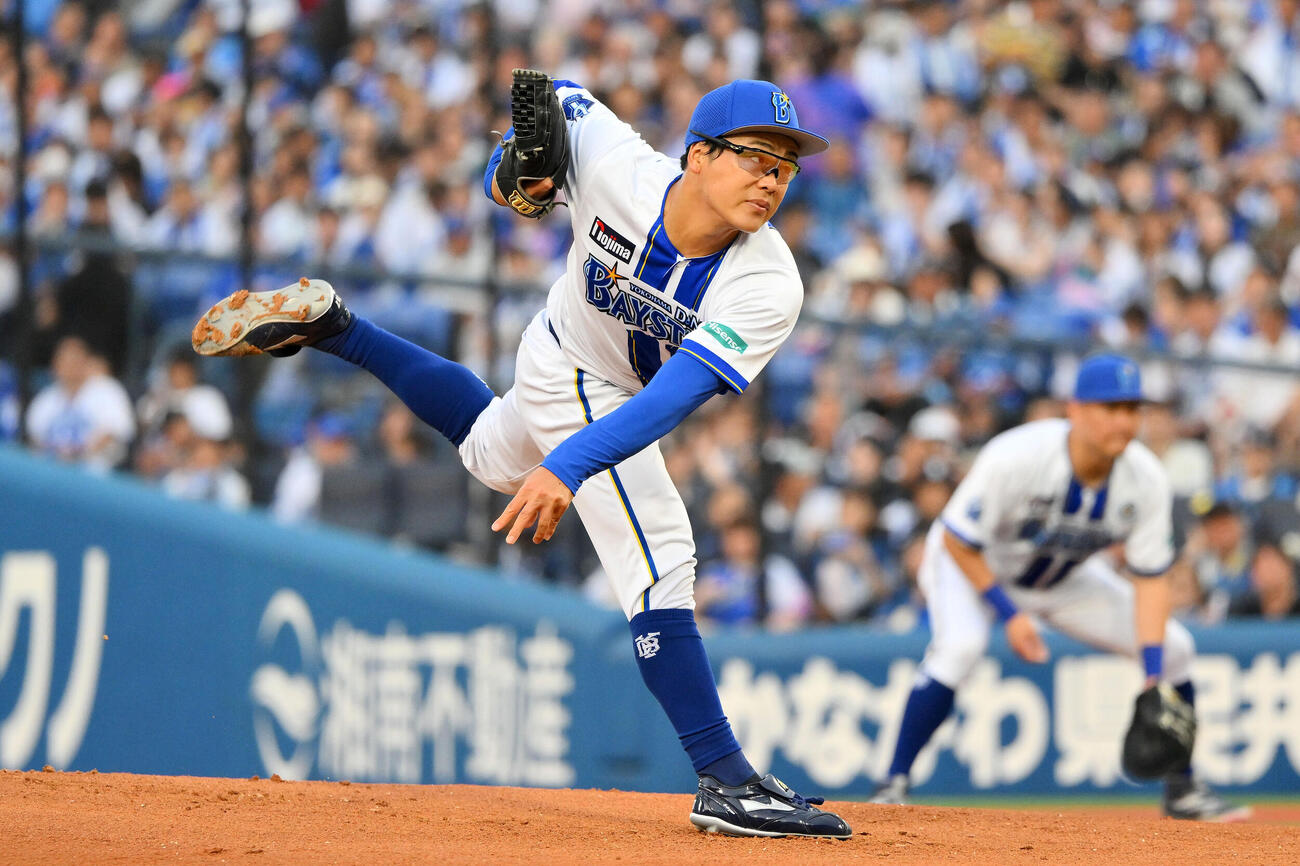 DeNA対広島　DeNA先発の片山皓心（撮影・滝沢徹郎）