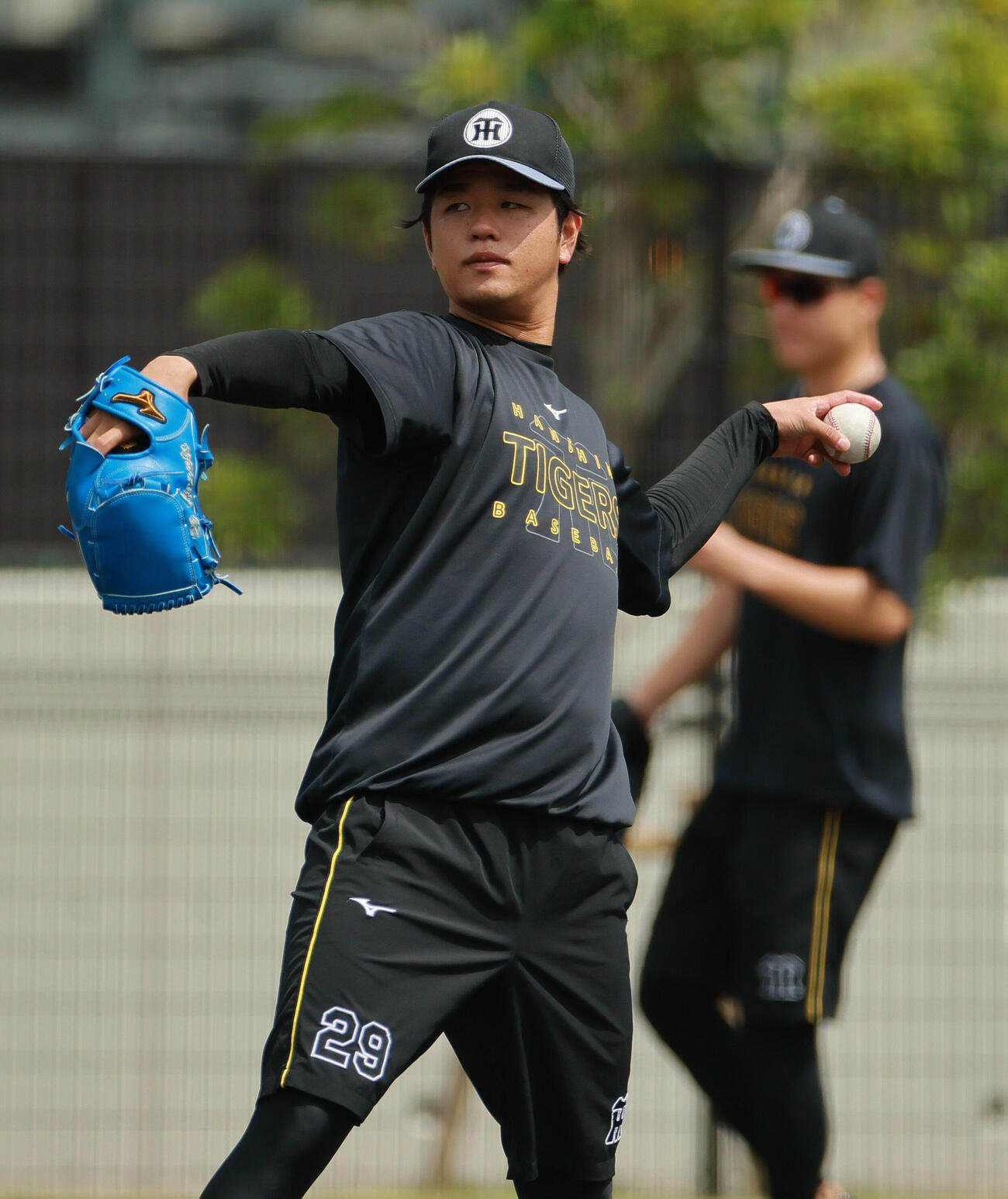 投手指名練習でキャッチボールする阪神高橋遥人（撮影・上山淳一）