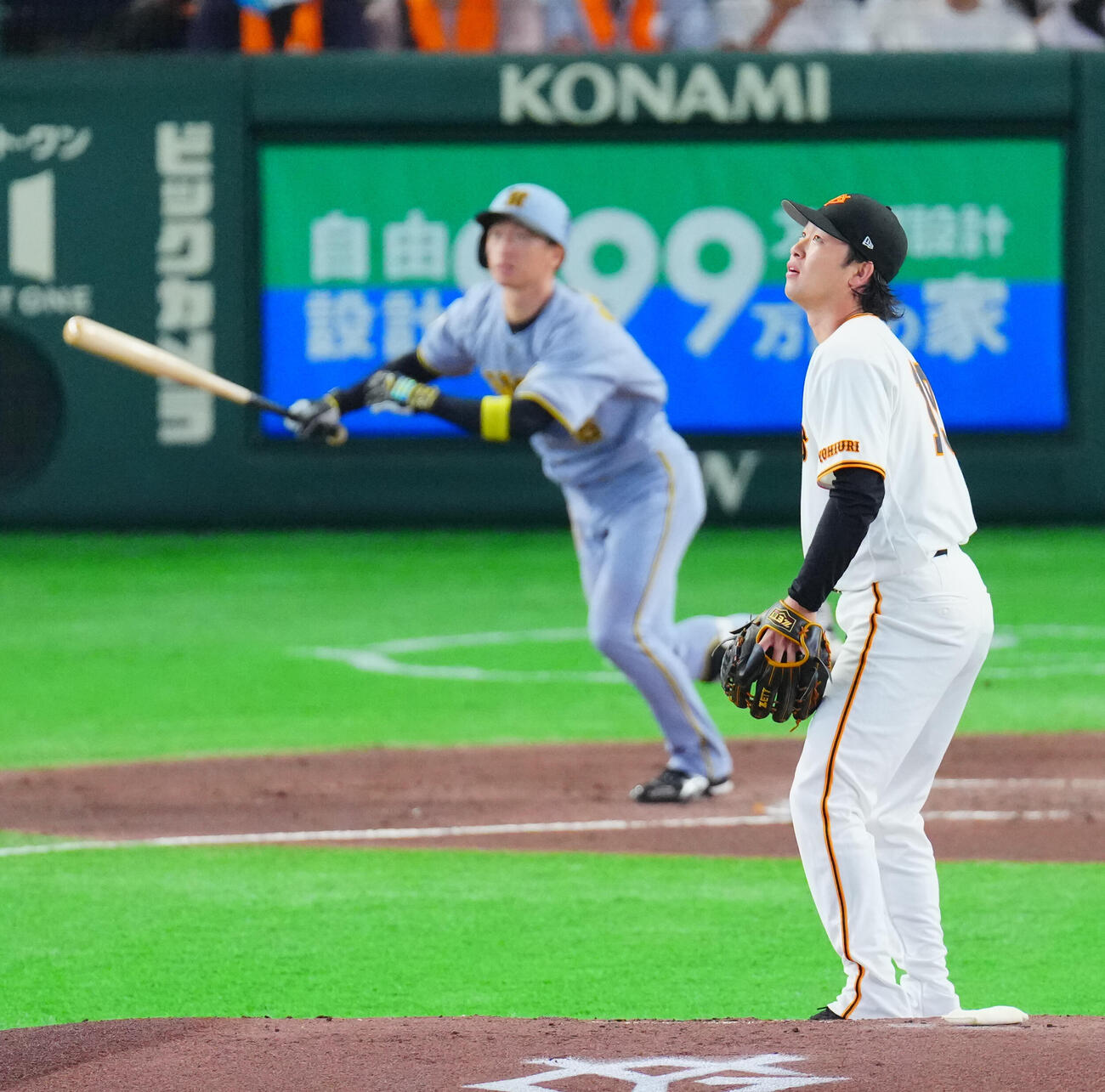 巨人対阪神　3回表阪神1死、近本光司に先制ソロ本塁打を浴びる山崎伊織（撮影・垰建太）