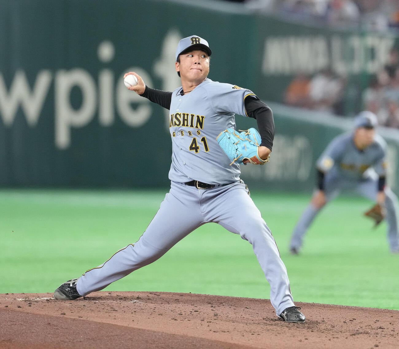 巨人対阪神　阪神先発の村上頌樹（撮影・足立雅史）