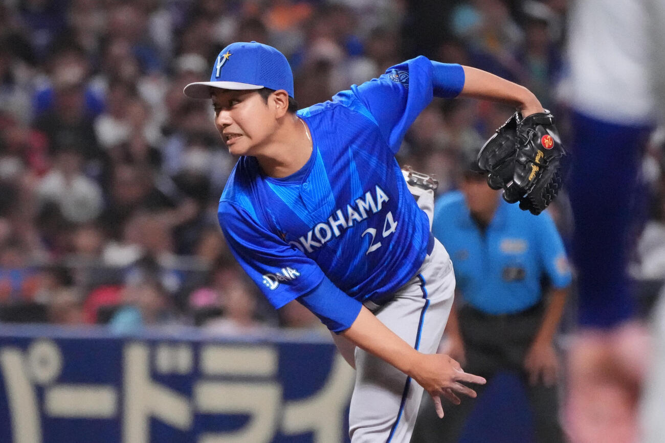 中日対DeNA 3回裏中日1死満塁、DeNA2番手で登板する吉野光樹（撮影・森本幸一）