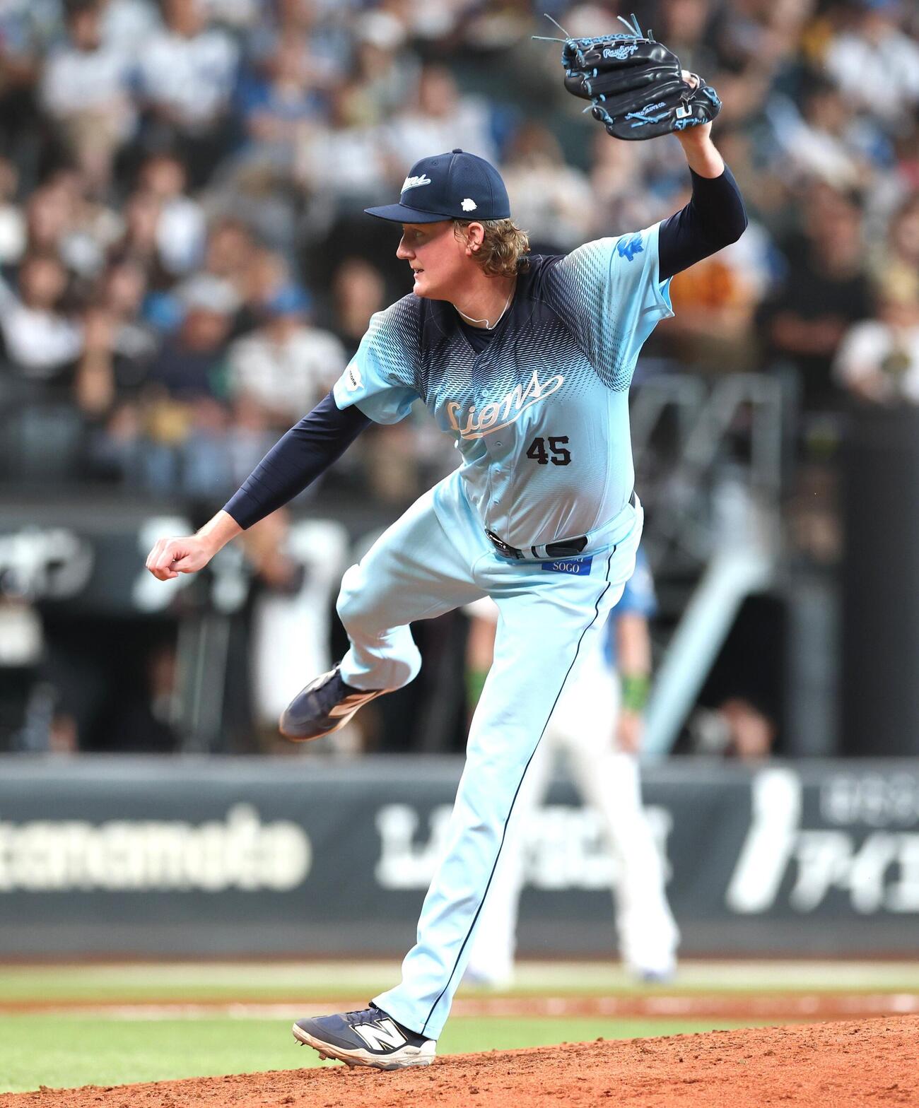 日本ハム対西武　8回に登板のウィンゲンター（撮影・黒川智章）