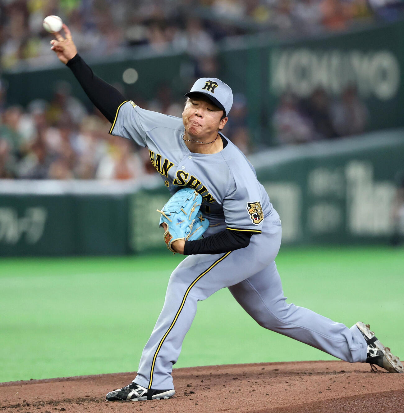 巨人対阪神　力投する阪神先発の村上頌樹（撮影・浅見桂子）